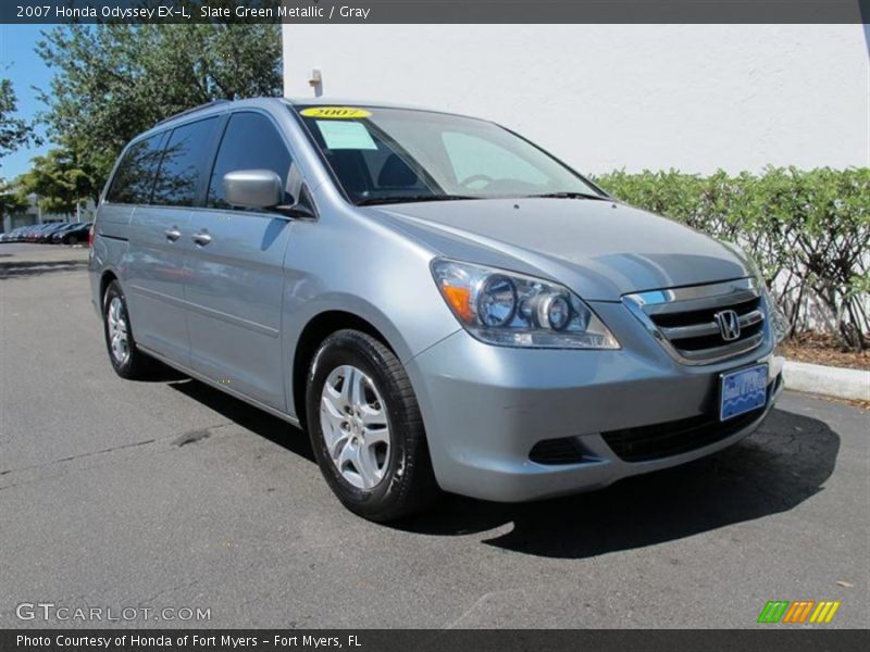 Slate Green Metallic / Gray 2007 Honda Odyssey EX-L