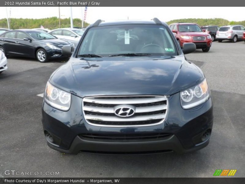 Pacific Blue Pearl / Gray 2012 Hyundai Santa Fe GLS