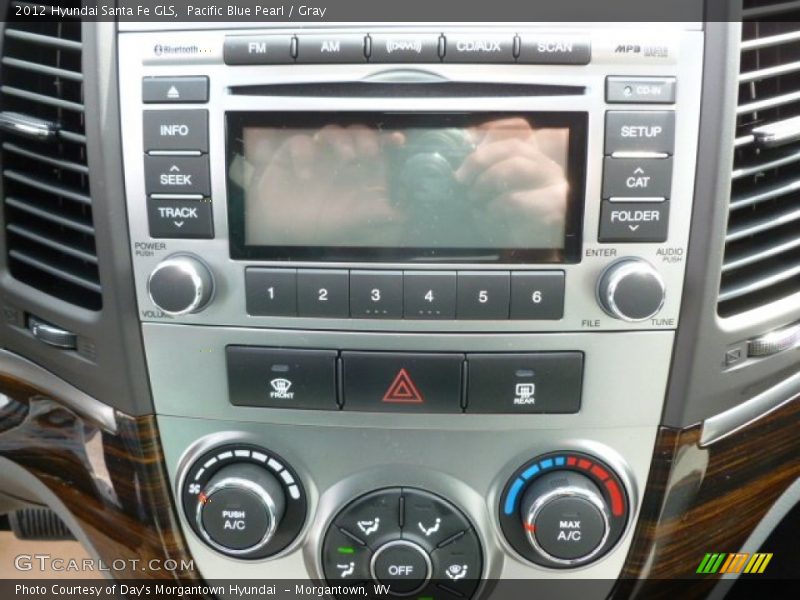 Pacific Blue Pearl / Gray 2012 Hyundai Santa Fe GLS