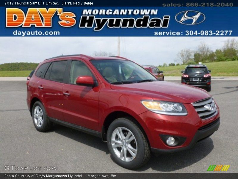 Sierra Red / Beige 2012 Hyundai Santa Fe Limited
