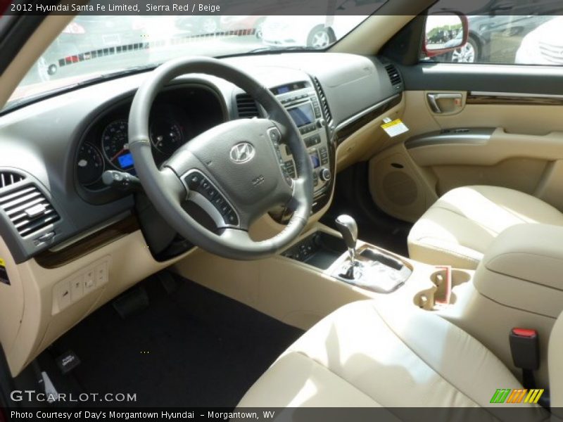 Sierra Red / Beige 2012 Hyundai Santa Fe Limited