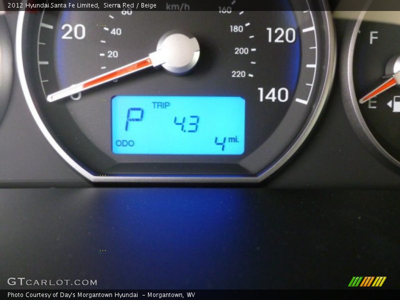 Sierra Red / Beige 2012 Hyundai Santa Fe Limited