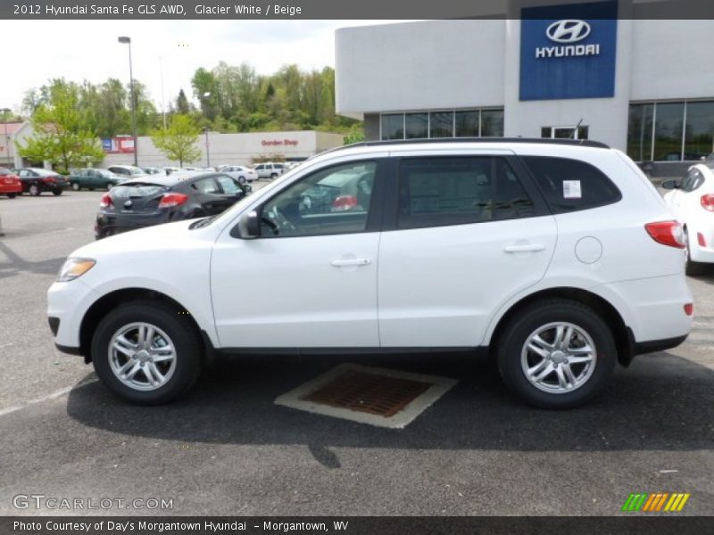 Glacier White / Beige 2012 Hyundai Santa Fe GLS AWD