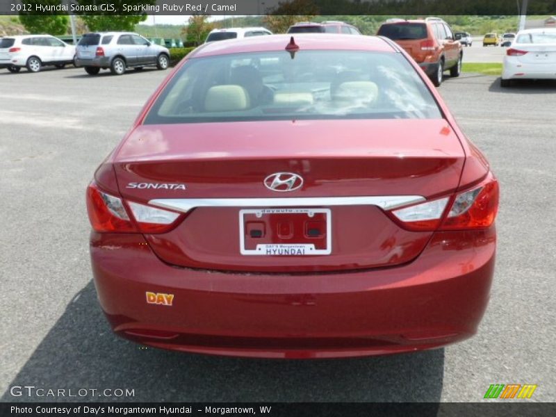 Sparkling Ruby Red / Camel 2012 Hyundai Sonata GLS