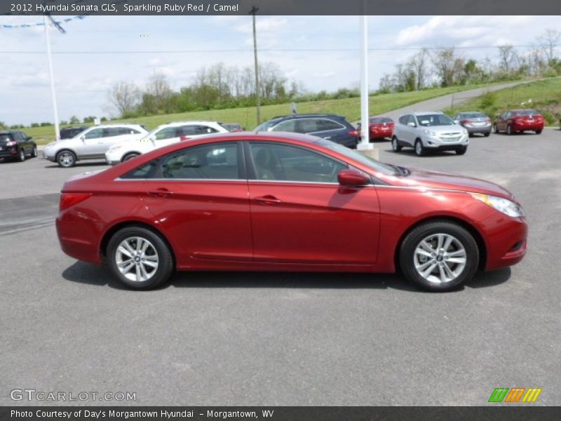 Sparkling Ruby Red / Camel 2012 Hyundai Sonata GLS