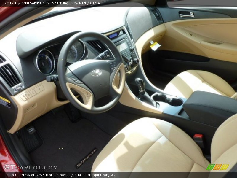 Sparkling Ruby Red / Camel 2012 Hyundai Sonata GLS