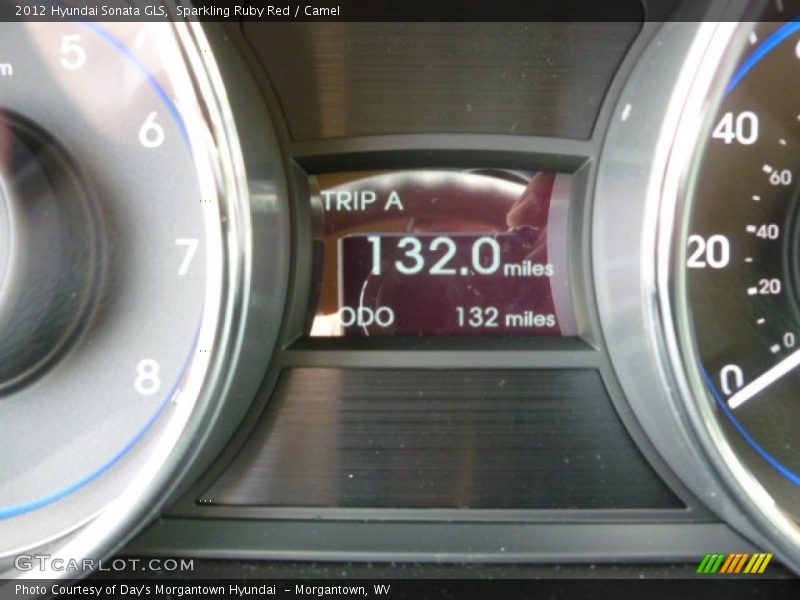 Sparkling Ruby Red / Camel 2012 Hyundai Sonata GLS