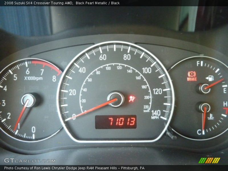Black Pearl Metallic / Black 2008 Suzuki SX4 Crossover Touring AWD