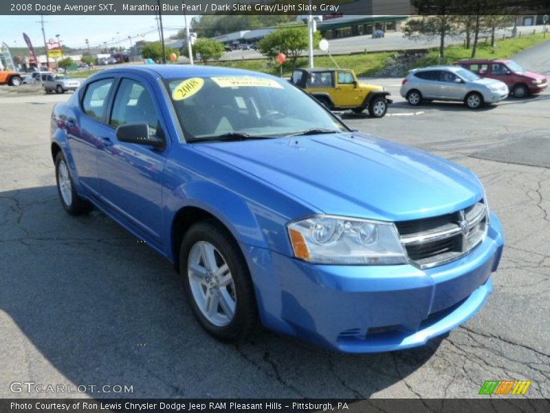 Marathon Blue Pearl / Dark Slate Gray/Light Slate Gray 2008 Dodge Avenger SXT