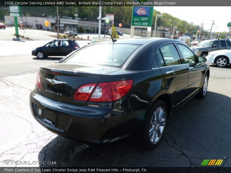 Brilliant Black Crystal Pearl / Medium Pebble Beige/Cream 2008 Chrysler Sebring Limited AWD Sedan