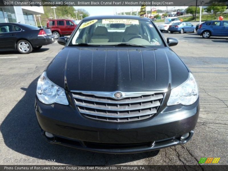 Brilliant Black Crystal Pearl / Medium Pebble Beige/Cream 2008 Chrysler Sebring Limited AWD Sedan