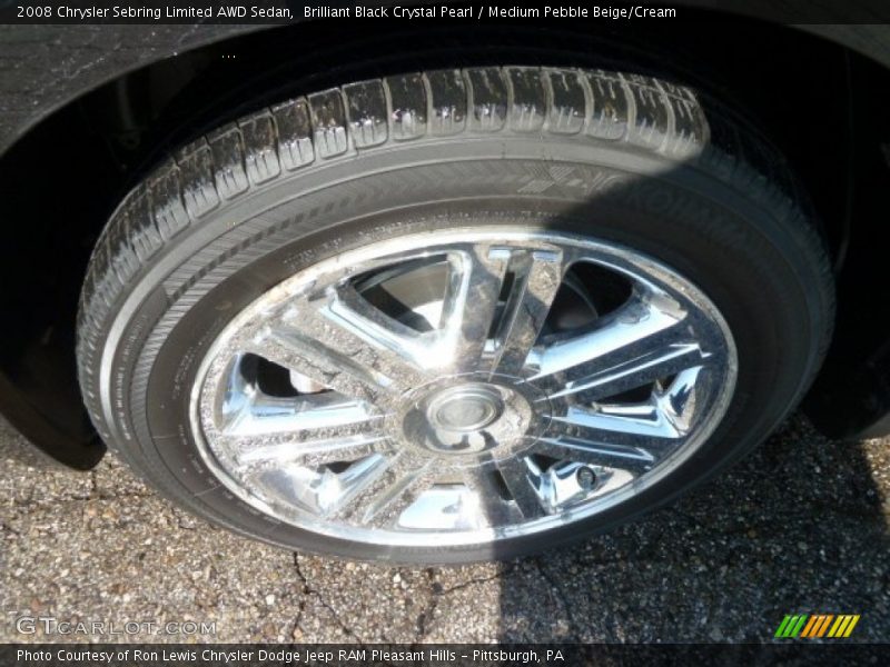 Brilliant Black Crystal Pearl / Medium Pebble Beige/Cream 2008 Chrysler Sebring Limited AWD Sedan