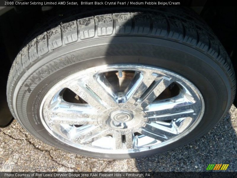 Brilliant Black Crystal Pearl / Medium Pebble Beige/Cream 2008 Chrysler Sebring Limited AWD Sedan