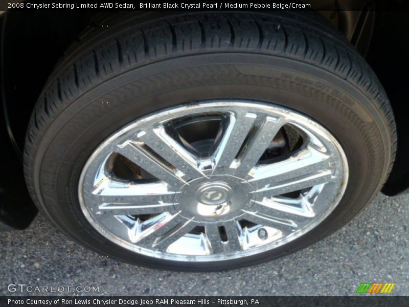 Brilliant Black Crystal Pearl / Medium Pebble Beige/Cream 2008 Chrysler Sebring Limited AWD Sedan