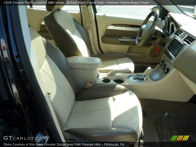 Brilliant Black Crystal Pearl / Medium Pebble Beige/Cream 2008 Chrysler Sebring Limited AWD Sedan