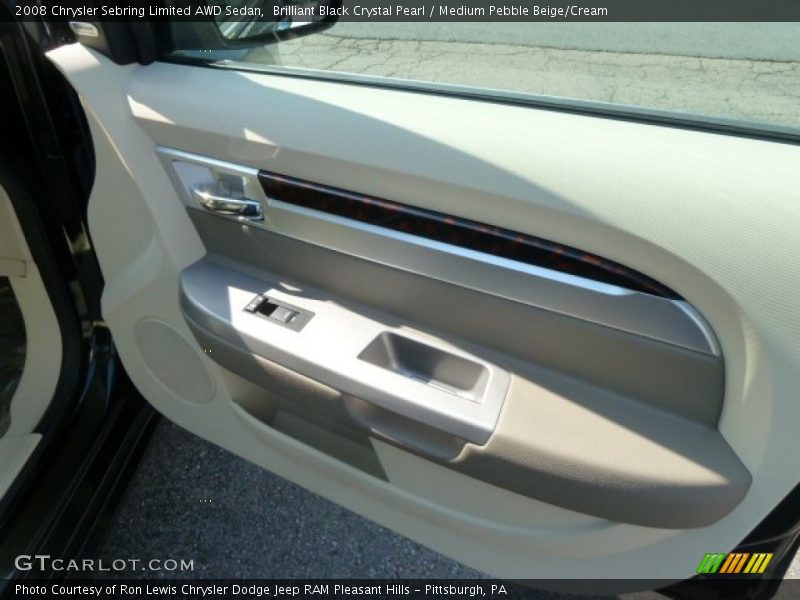 Brilliant Black Crystal Pearl / Medium Pebble Beige/Cream 2008 Chrysler Sebring Limited AWD Sedan