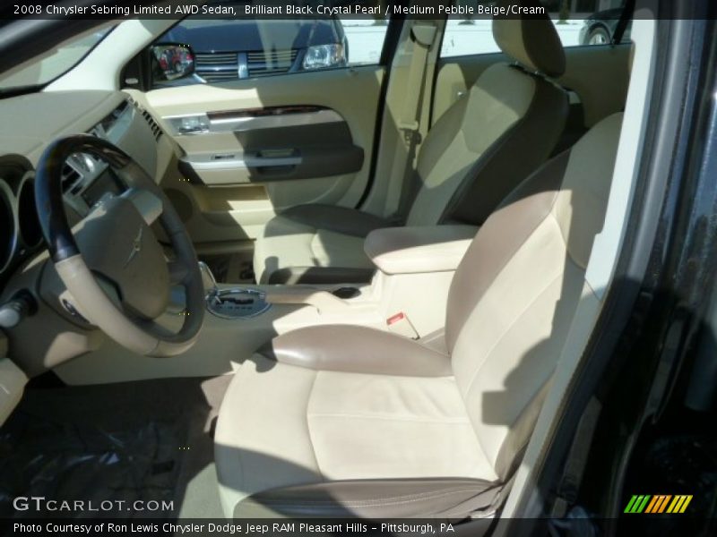 Brilliant Black Crystal Pearl / Medium Pebble Beige/Cream 2008 Chrysler Sebring Limited AWD Sedan