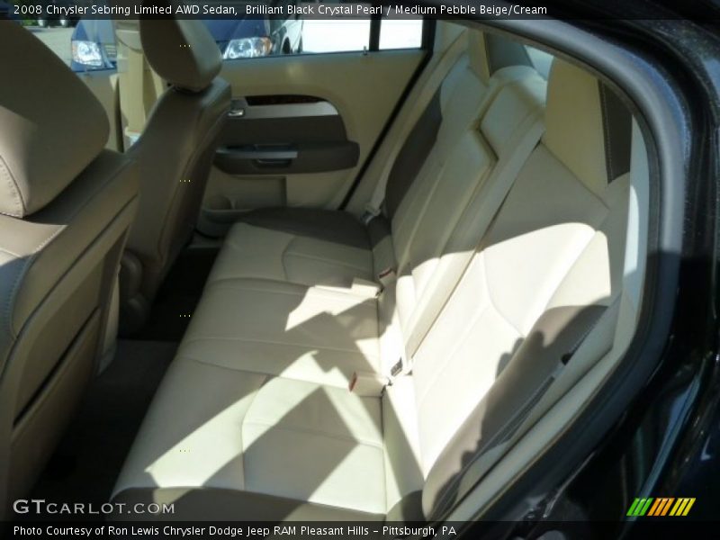 Brilliant Black Crystal Pearl / Medium Pebble Beige/Cream 2008 Chrysler Sebring Limited AWD Sedan