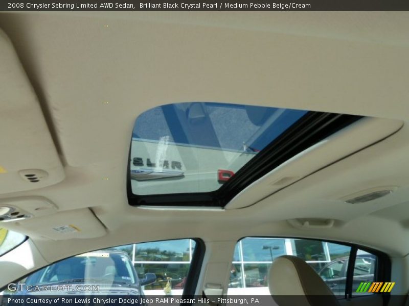 Brilliant Black Crystal Pearl / Medium Pebble Beige/Cream 2008 Chrysler Sebring Limited AWD Sedan