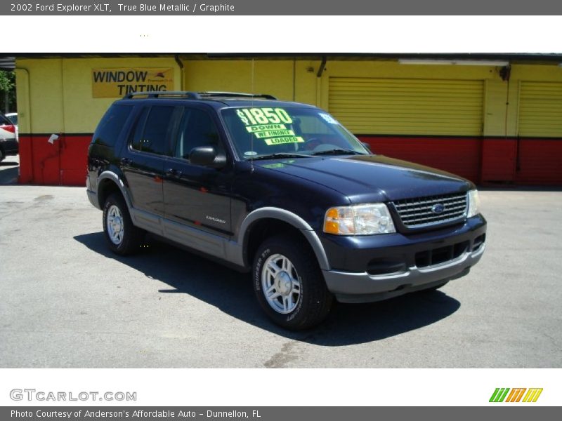 True Blue Metallic / Graphite 2002 Ford Explorer XLT