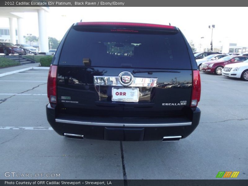 Black Raven / Ebony/Ebony 2012 Cadillac Escalade ESV Platinum
