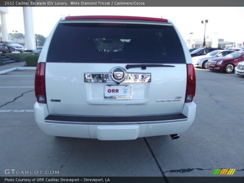 White Diamond Tricoat / Cashmere/Cocoa 2012 Cadillac Escalade ESV Luxury