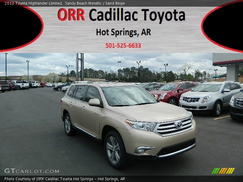 Sandy Beach Metallic / Sand Beige 2012 Toyota Highlander Limited