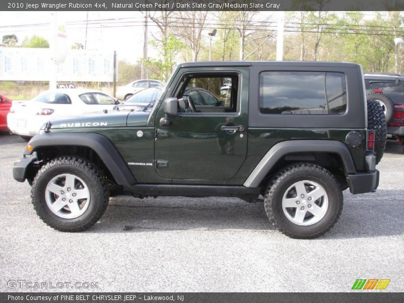 Natural Green Pearl / Dark Slate Gray/Medium Slate Gray 2010 Jeep Wrangler Rubicon 4x4