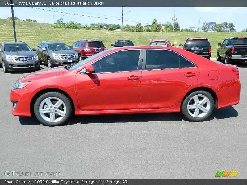 Barcelona Red Metallic / Black 2012 Toyota Camry SE