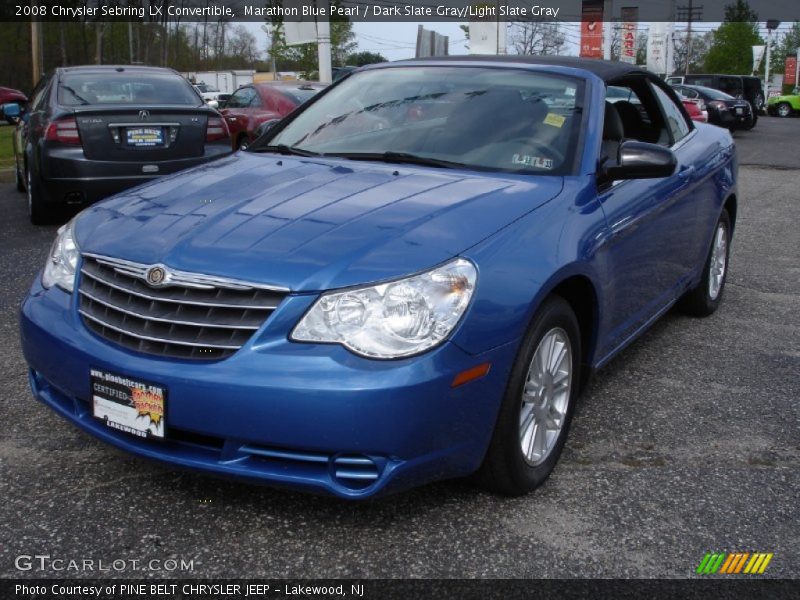 Marathon Blue Pearl / Dark Slate Gray/Light Slate Gray 2008 Chrysler Sebring LX Convertible