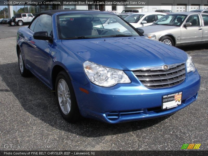 Marathon Blue Pearl / Dark Slate Gray/Light Slate Gray 2008 Chrysler Sebring LX Convertible