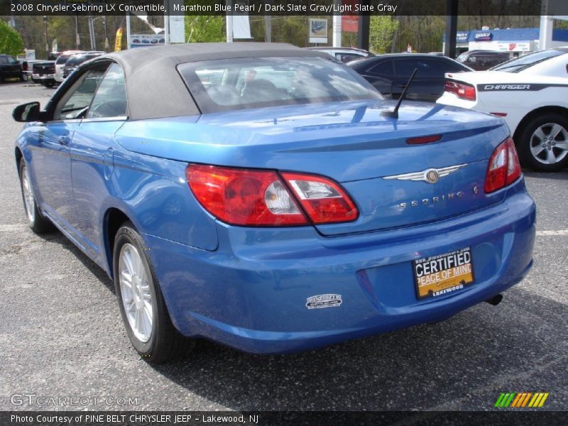Marathon Blue Pearl / Dark Slate Gray/Light Slate Gray 2008 Chrysler Sebring LX Convertible
