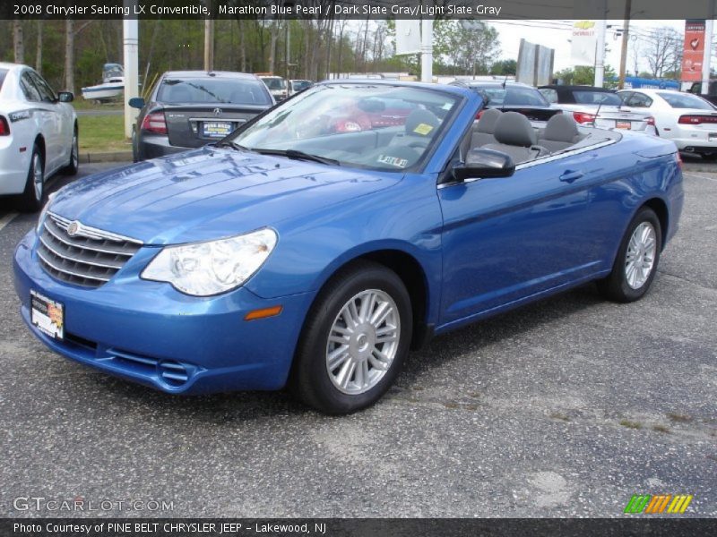 Marathon Blue Pearl / Dark Slate Gray/Light Slate Gray 2008 Chrysler Sebring LX Convertible