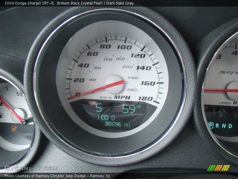 Brilliant Black Crystal Pearl / Dark Slate Gray 2009 Dodge Charger SRT-8