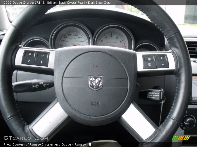Brilliant Black Crystal Pearl / Dark Slate Gray 2009 Dodge Charger SRT-8