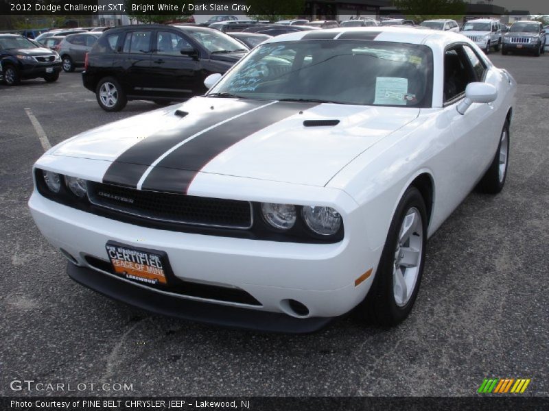 Bright White / Dark Slate Gray 2012 Dodge Challenger SXT