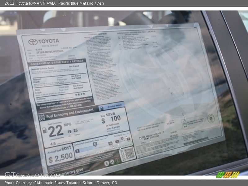 Pacific Blue Metallic / Ash 2012 Toyota RAV4 V6 4WD