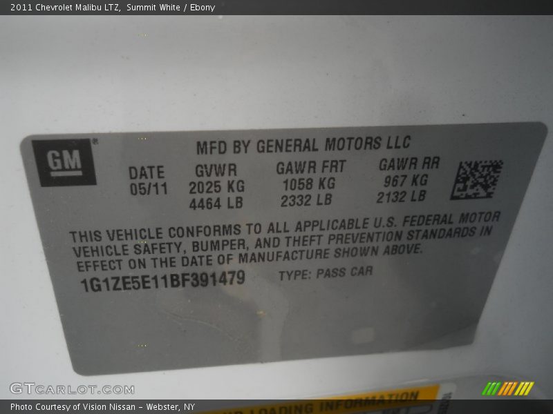 Summit White / Ebony 2011 Chevrolet Malibu LTZ