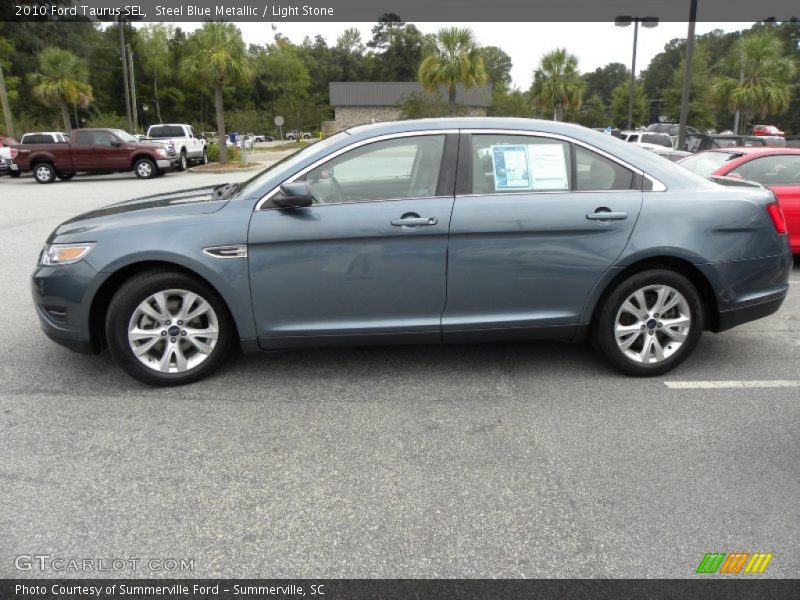 Steel Blue Metallic / Light Stone 2010 Ford Taurus SEL