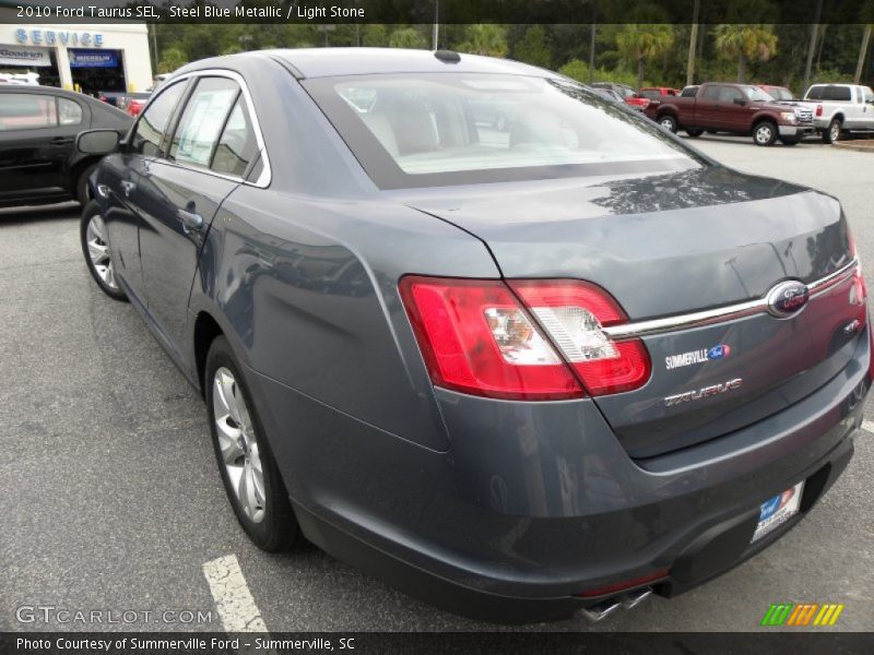 Steel Blue Metallic / Light Stone 2010 Ford Taurus SEL