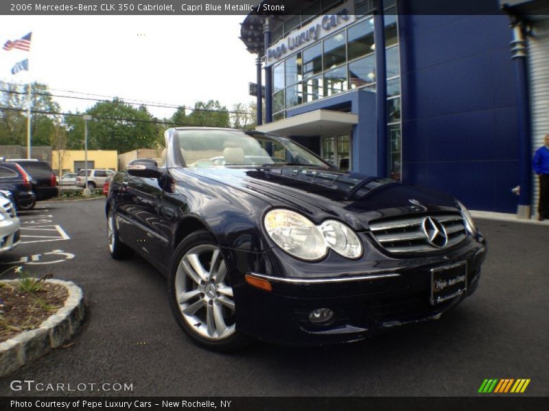 Capri Blue Metallic / Stone 2006 Mercedes-Benz CLK 350 Cabriolet