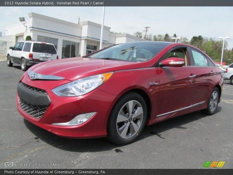 Venetian Red Pearl / Camel 2012 Hyundai Sonata Hybrid