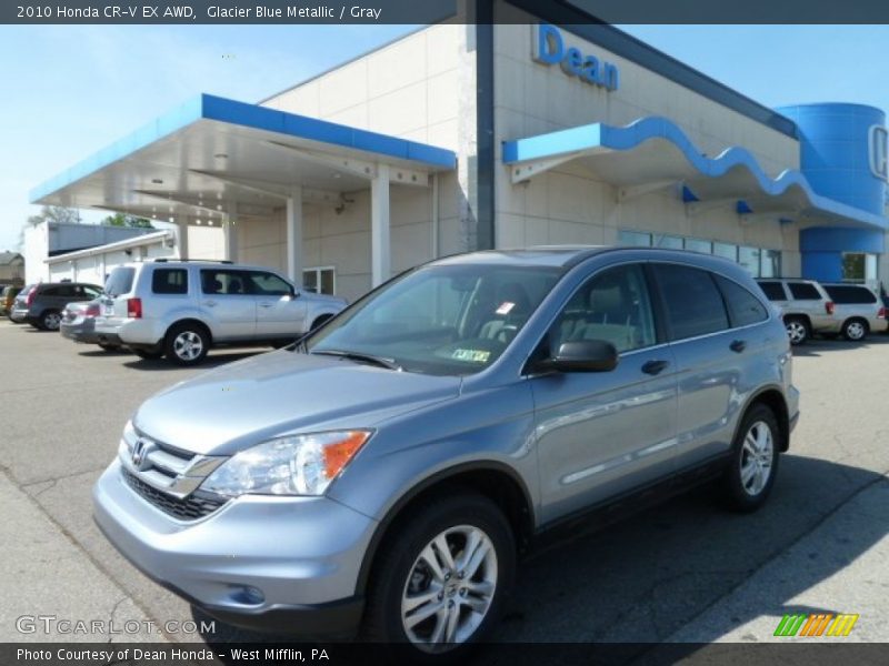 Glacier Blue Metallic / Gray 2010 Honda CR-V EX AWD