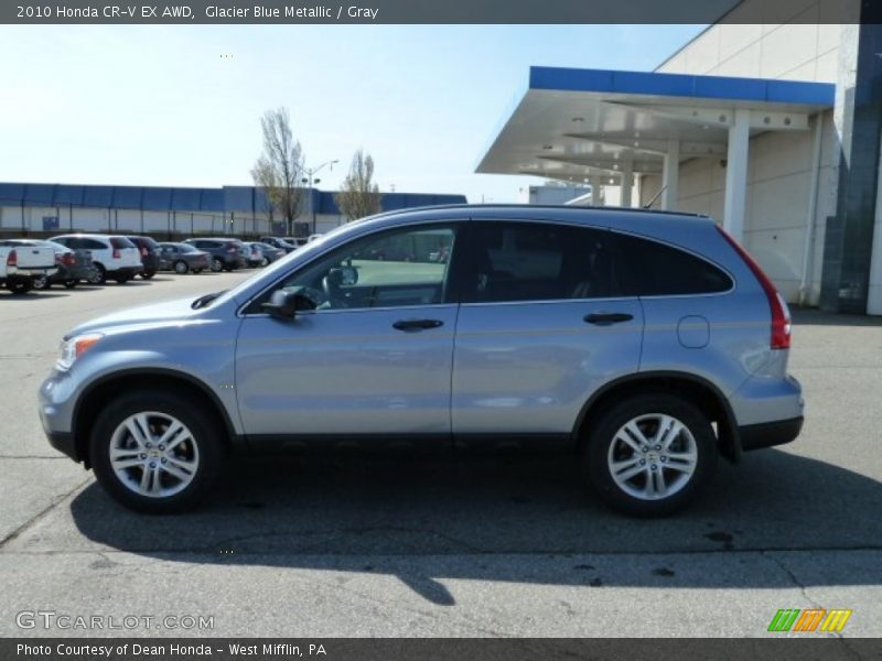 Glacier Blue Metallic / Gray 2010 Honda CR-V EX AWD