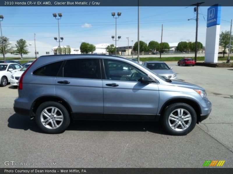 Glacier Blue Metallic / Gray 2010 Honda CR-V EX AWD
