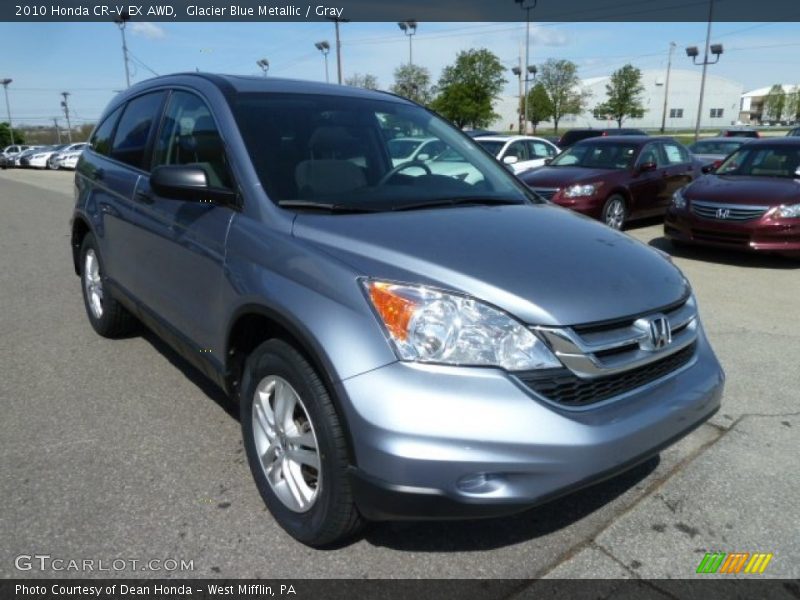 Glacier Blue Metallic / Gray 2010 Honda CR-V EX AWD