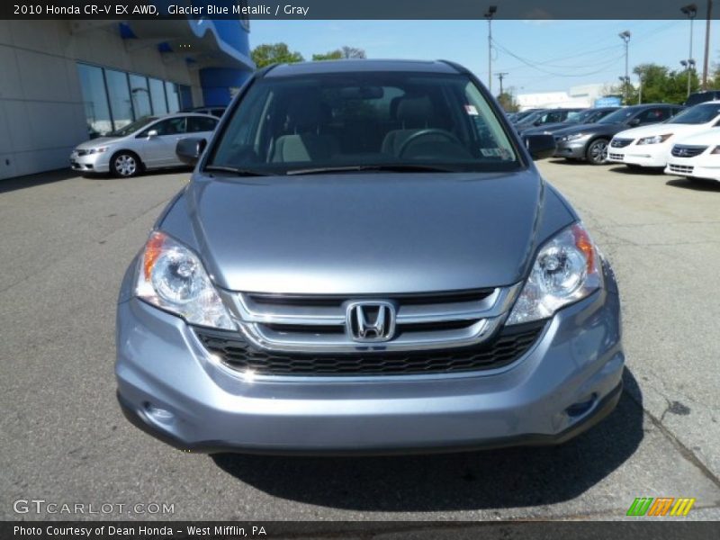 Glacier Blue Metallic / Gray 2010 Honda CR-V EX AWD
