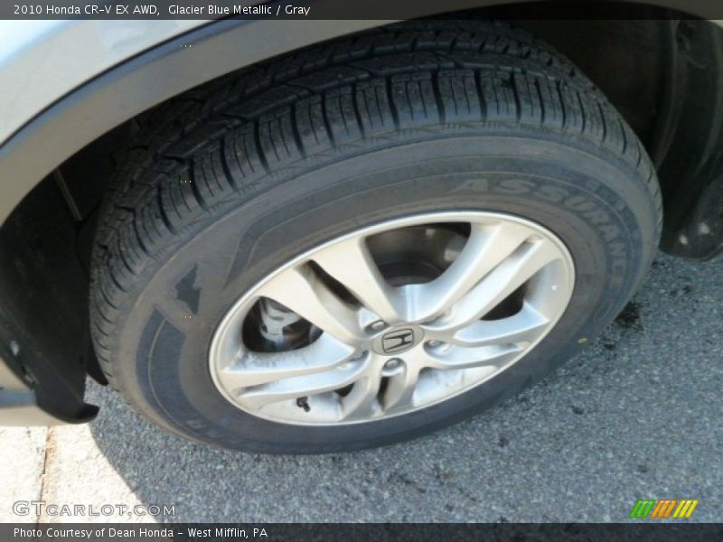 Glacier Blue Metallic / Gray 2010 Honda CR-V EX AWD