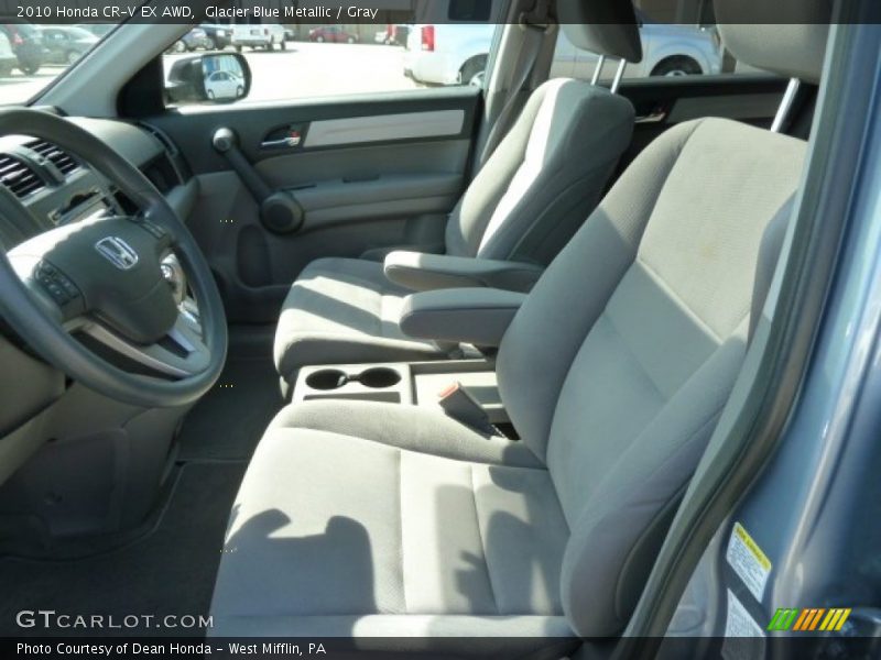 Glacier Blue Metallic / Gray 2010 Honda CR-V EX AWD
