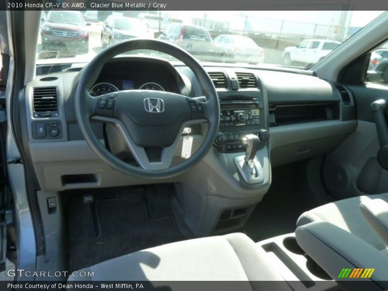 Glacier Blue Metallic / Gray 2010 Honda CR-V EX AWD